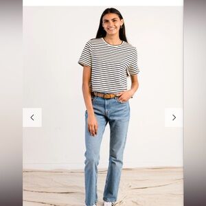 Able Maria Boxy Tee. Black and White Striped. Only worn once.